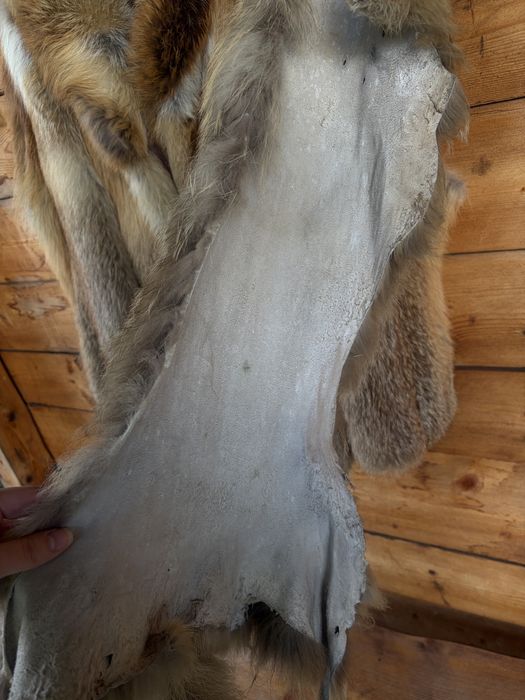 Haină din Blană Naturală de Vulpe (M/L) + Blană Întreagă Tăbăcită BONUS