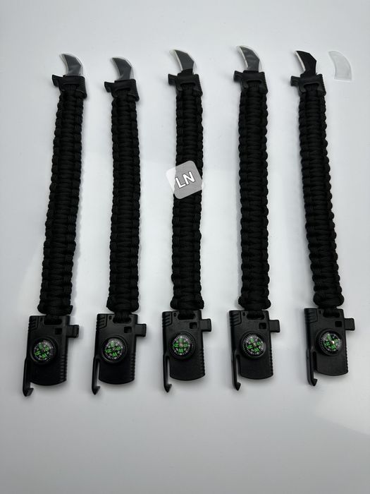 Тактическа гривна за оцеляване 5 в 1 (въже,компа