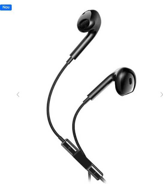 Casti stereo si microfon USB-C 1.2m negru maXlife MXEP-04