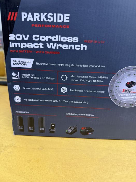 Гайковерт parkside черна серия