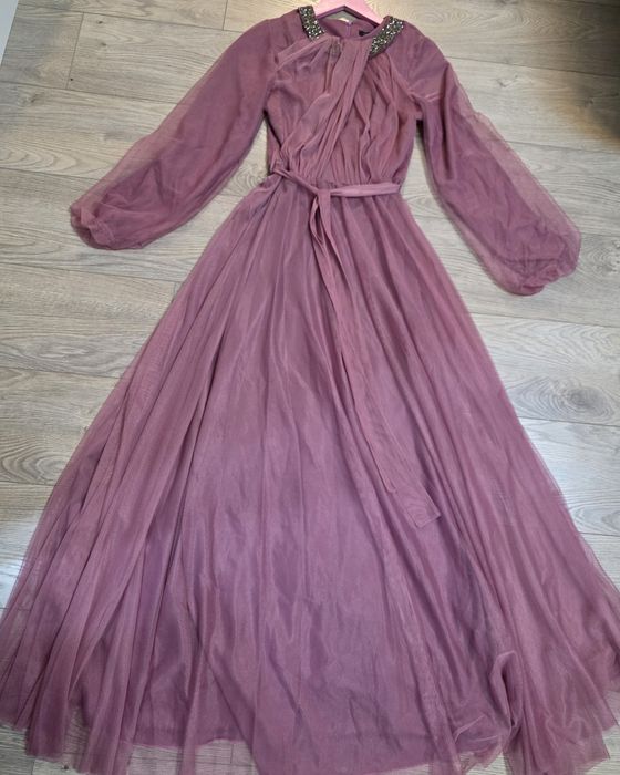 Официална дамска рокля - пепел от рози - 38 размер