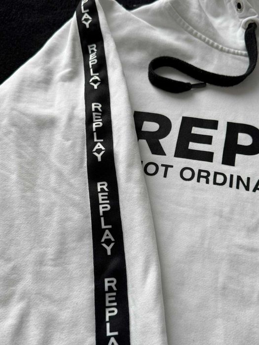 REPLAY hanorac alb barbati, marime S