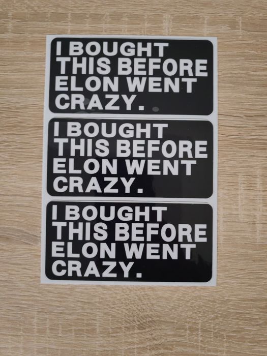 I BOUGHT THIS BEFORE ELON WENT CRAZY – Stickere Vinil Auto (Set 6 buc.