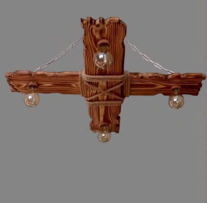 Люстра подвесная деревянная Loft  (ручная работа)