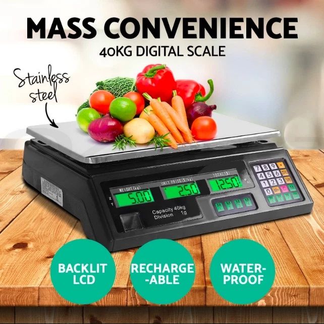 Японски кантар до 40 кг с метална платформа,електронна везна нова