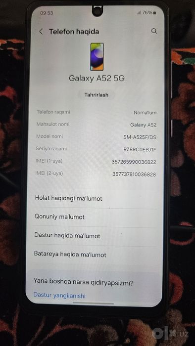 Samsung A52 128/4 ram
