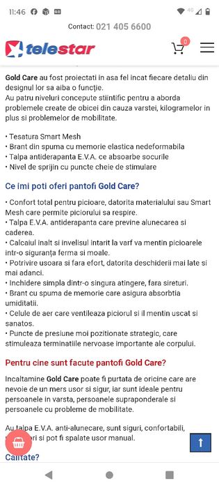 Pantofi gold care