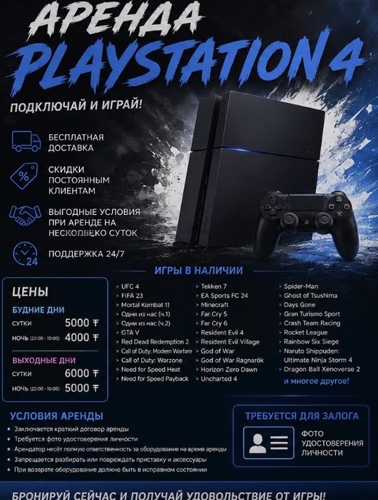 Аренда Ps 4 прокат