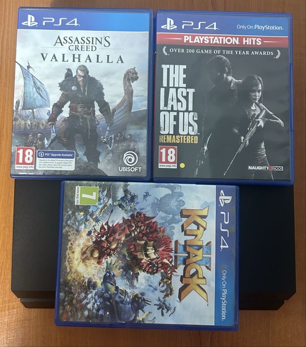 Ps4+The last of us pt1, Assasin’s creed Valhalla, Knack 2