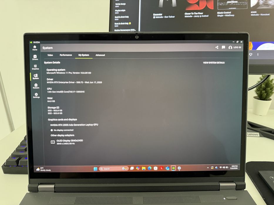 Lenovo ThinkPad P16 Gen 2 | i7-13850HX | RTX 2000 Ada | 64GB RAM | 2TB SSD | 4K | Nou | Garanție