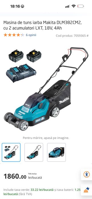 Mașină de tuns iarbă Makita DLM382