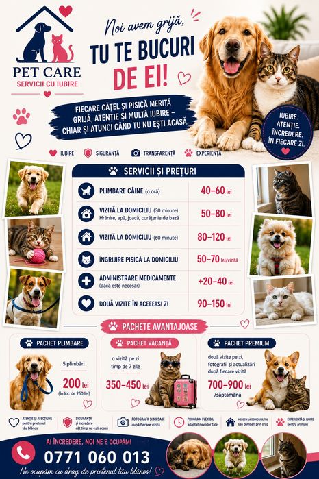 Pet sitter ! Îngrijire animale de companie !!!