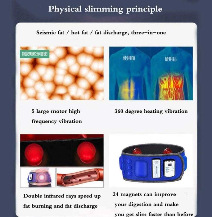 Масажен колан за отслабване с инфрачервена светлина , антицелулитен