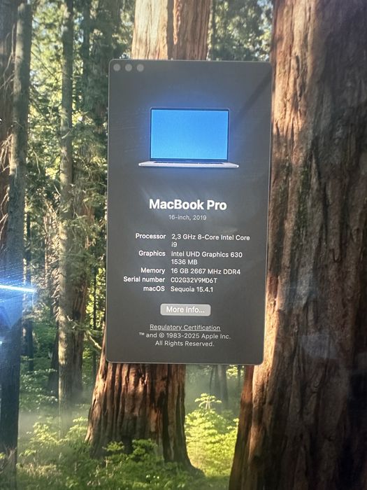 Macbook pro 16 inch 2019 i9 16 gb 1 tb ssd radeon pro 5500m