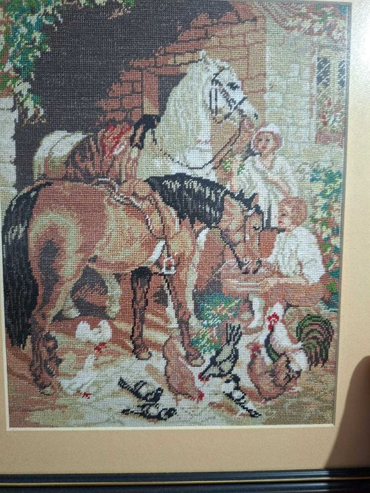 Goblen: Caii și Copii, înrămat