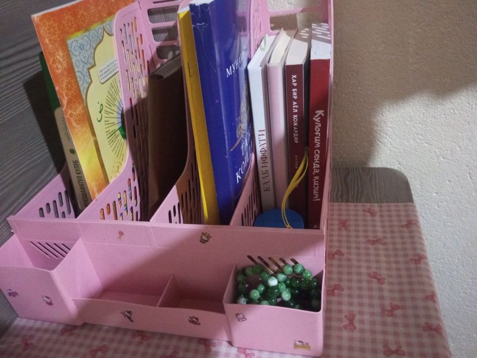 Sifatli organayzer kitob va qalamlar uchun muljalangan katta hajmda