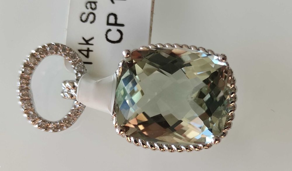 Colier aur 14k cu Diamante si Amethyst 10.10ct oferta Black Friday!