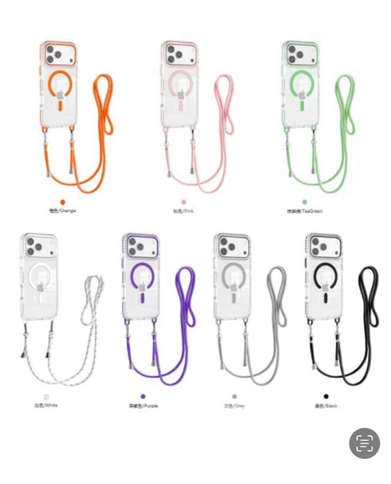 Iphone 17 17 AIR PRO MAX - Husa Magsafe Plastic Clear Snur Detasabil
