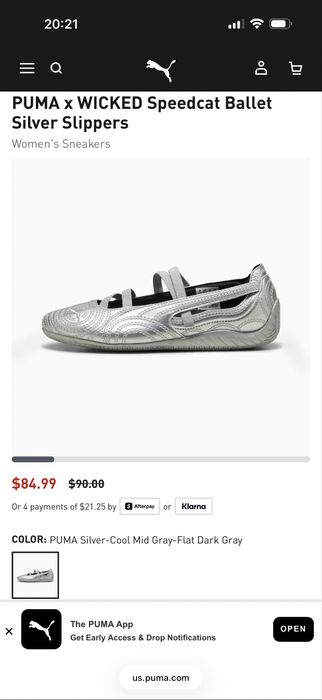 Балетки Puma Speedcat x Wicked серые