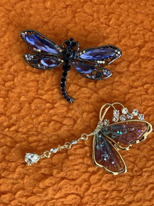 Ръчноизработена брошка & Лот нови бижута с перли, камъни и мъниста