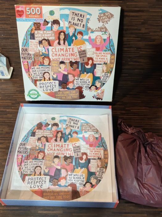 Пъзел eeBoo Climate Action Round Jigsaw Puzzle (500 pieces)