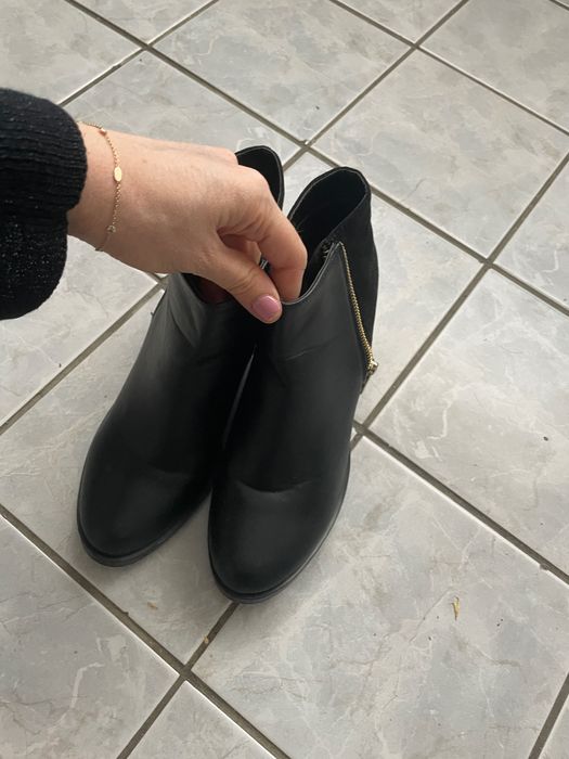 Cizme negre cu toc gros