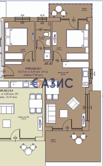 3-стаен апартамент на партер, Грийн Форест, Слънчев бряг, България -