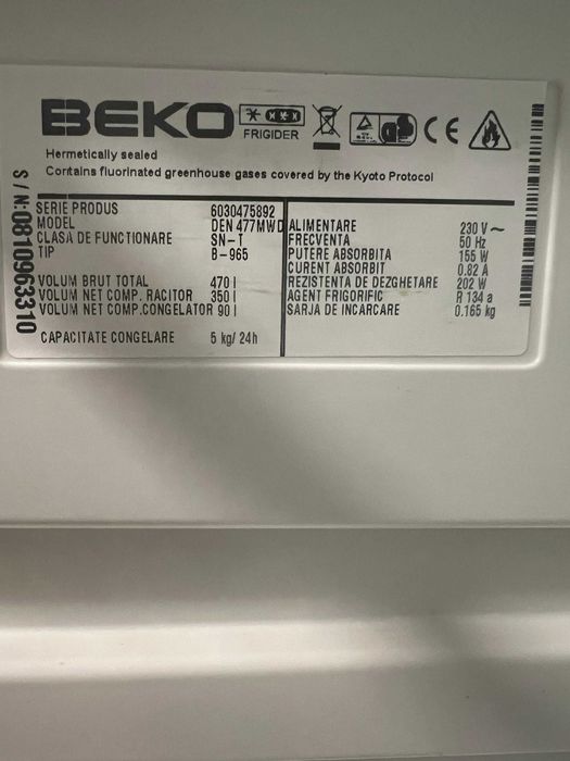 Frigider Beko DEN477MWD No Frost cu dozator de apă
