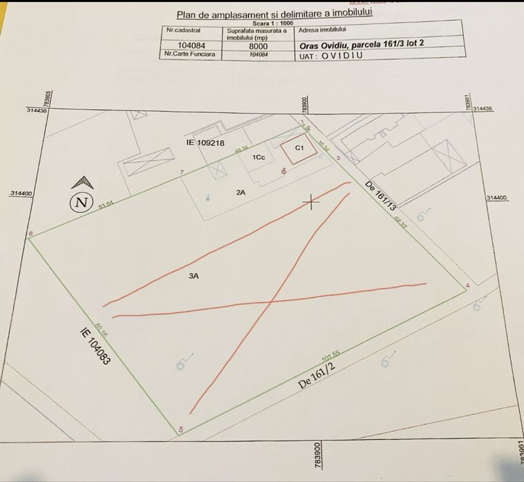 Teren Ovidiu 5500 mp lângă A2 – dublă deschidere – utilități