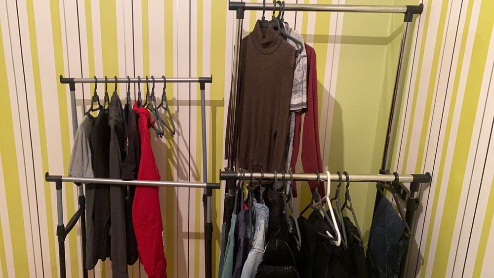 Двоен метален щендер за дрехи с регулируема височина - Double Pole