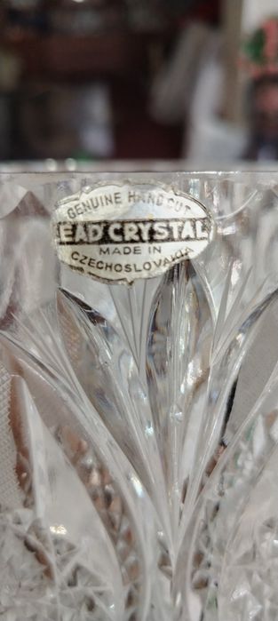 Большие, Чехославацкие, хрустальные вазы для цветов (пара)