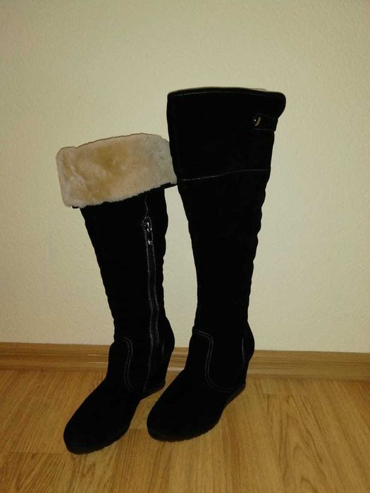 Сапоги зимние, замша