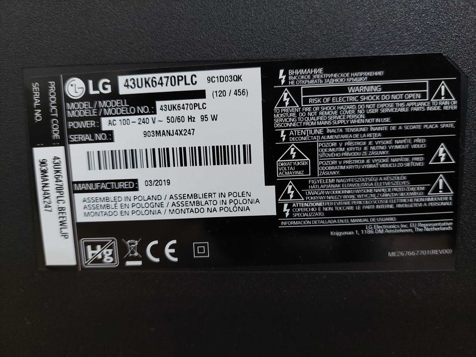 Televizor LED Smart LG 108 cm 43UK6470PLC 4K Ulta HD Ciasa A Buzau • OLX.ro