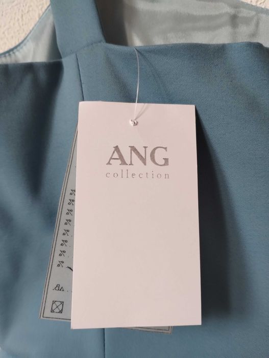 Дамска официална рокля - гълъбово синьо