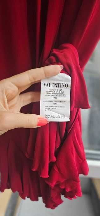 RED VALENTINO Tango/Flamenco Cocktail rochie roșie -Valentino Garavani