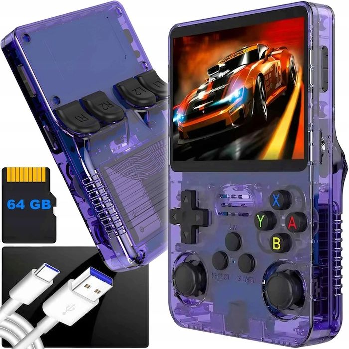 Преносима конзола NewEvo R36S, 64GB, двоен 3D джойстик, 3.5" IPS екран