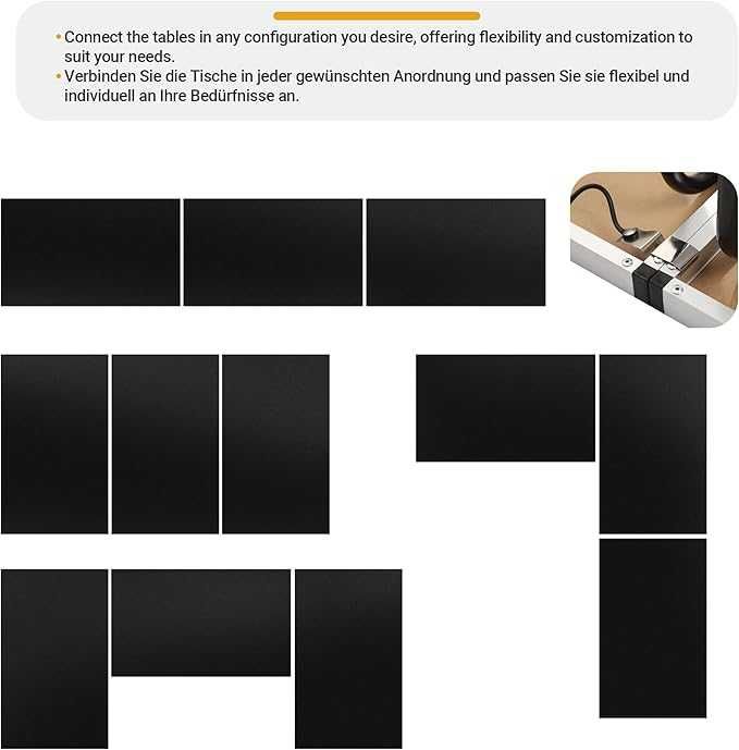 Сгъваема маса MIADOMODO®, комплект от 3 бр., 100 x 60 см,