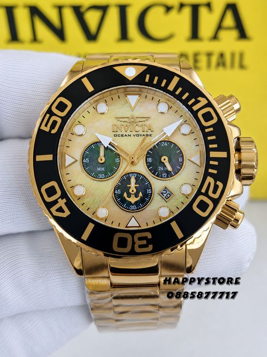 INVICTA Ocean Voyage Gold 52 mm, Инвикта нов мъжки часовник