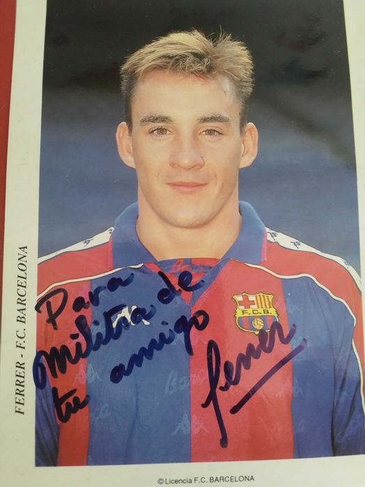 Картички с автографи на Албер Ферер и Бруно Мартини