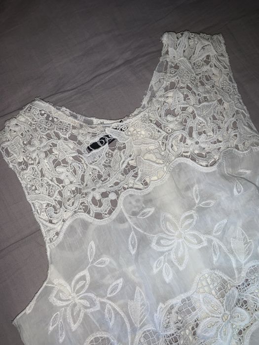 Белая кружевная майка D&G оригинал