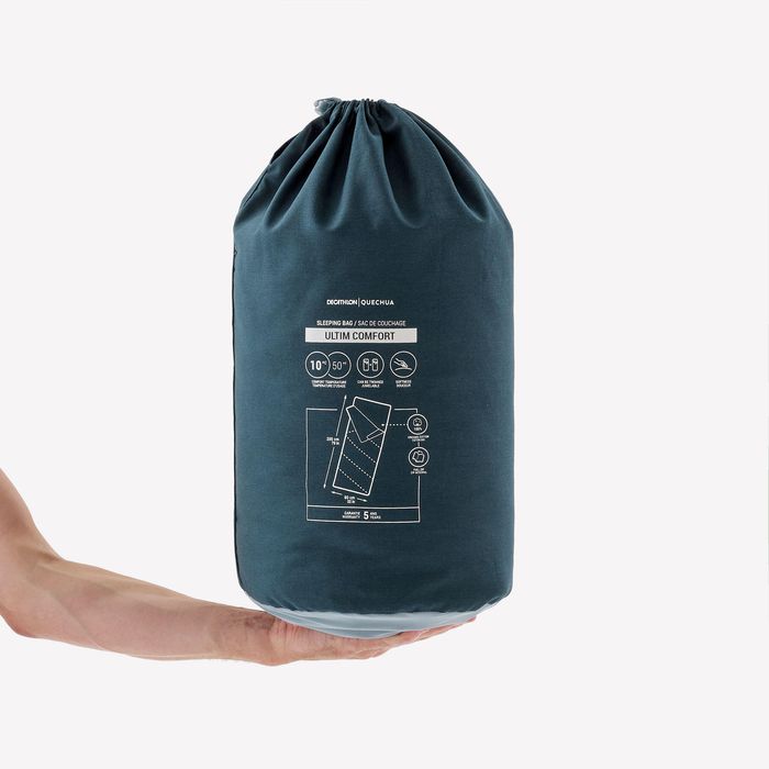 Sac de dormit de camping 10°c din bumbac, - produs resigilat Decathlon