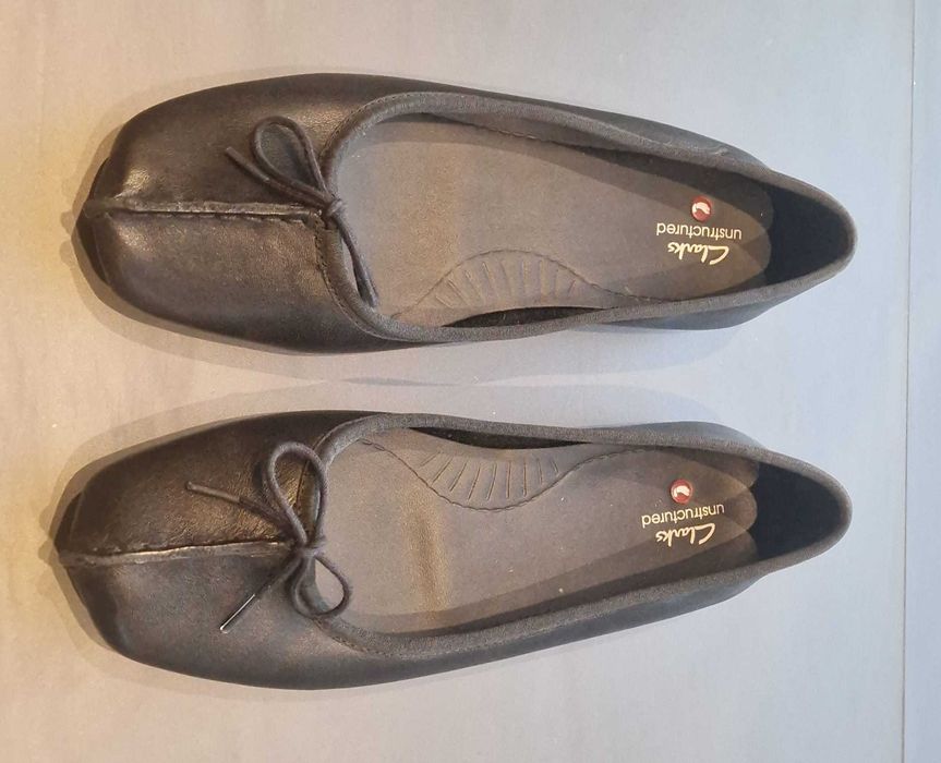 Balerini dama Clarks Unstructured negrii, noi, marimea 38.5, piele