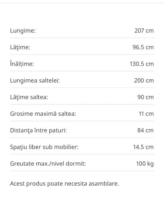 Pat metalic copii supraetajat