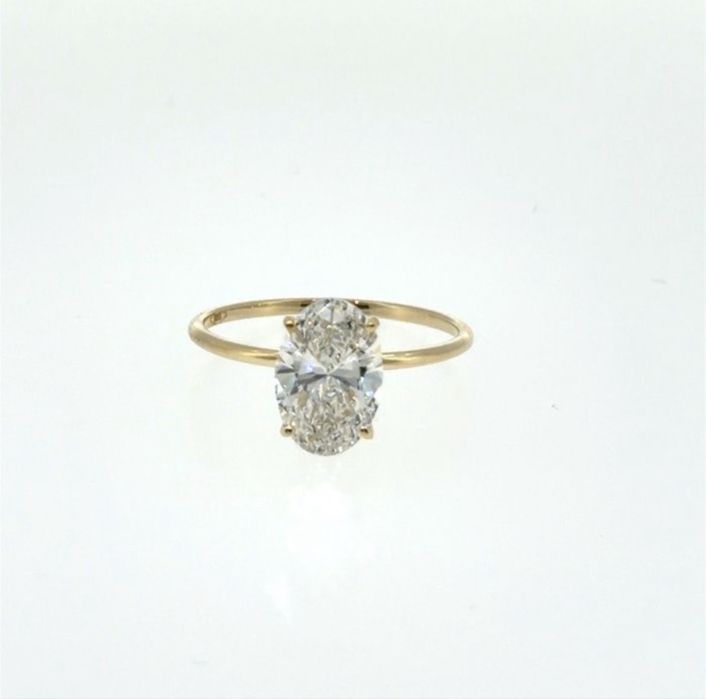Златен Диамантен пръстен Овал,14K | 2 ct Lab Grown Diamond | IGI | VS2 | Нов Размер 54