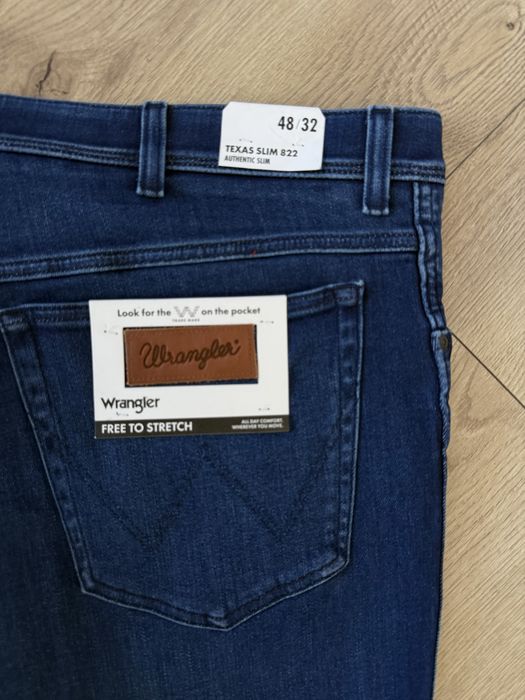 Blugi WRANGLER Texas Slim Albastru Barbati | Marime 48 x 32 (Talie 119 cm)