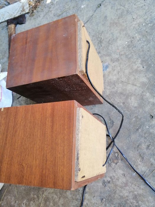 Set 2 carcase boxe lemn vintage colecție /acustice , carcase boxe lemn