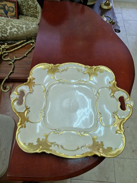 Уникат- Много стара рядка антикварно порцеланово плато Hutschenreuther