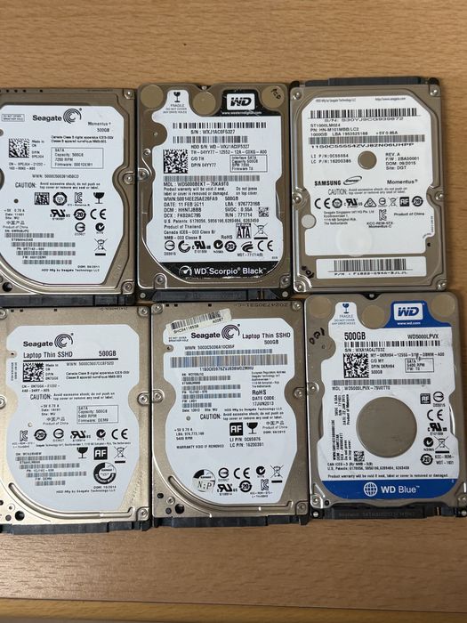 Lot 6 buc hdd laptop, 5x500gb si 1x1000gb, testate cu viata 100%