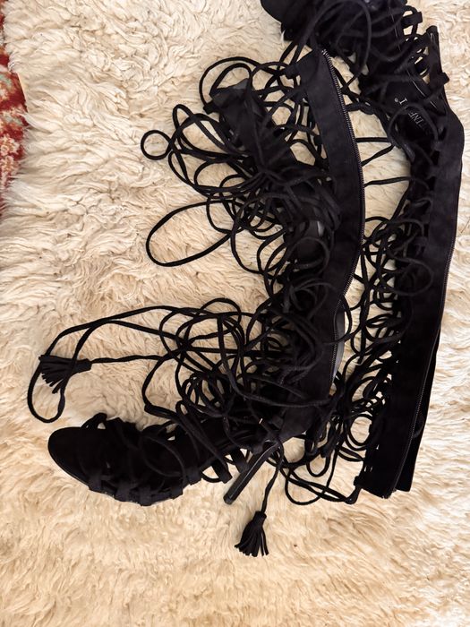 Sandale piele naturala, negru, 38, superbe