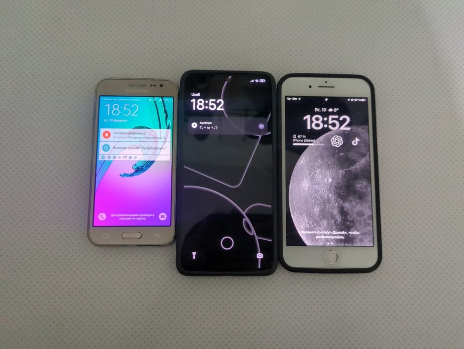 iPhone 8 plus 256,Redmi note 14 128,Samsung J2 8 gb.